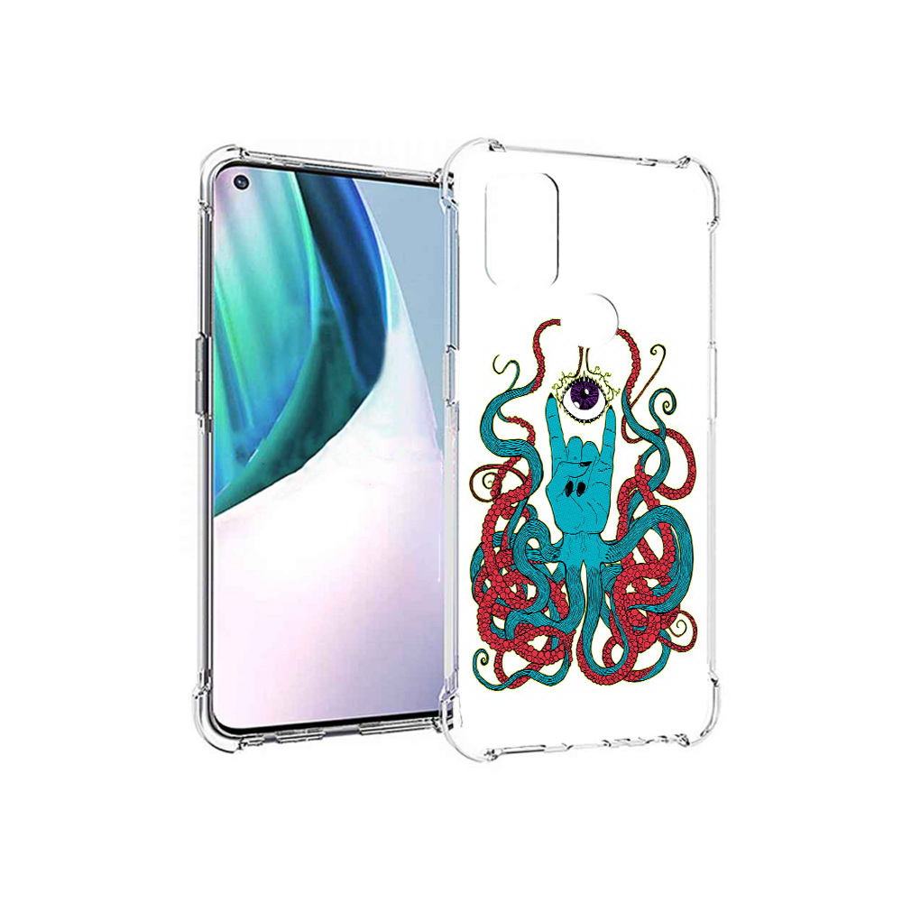 

Чехол MyPads Tocco для OnePlus Nord N10 5G осьминог-рука абстракция (PT227047.129.530), Прозрачный, Tocco