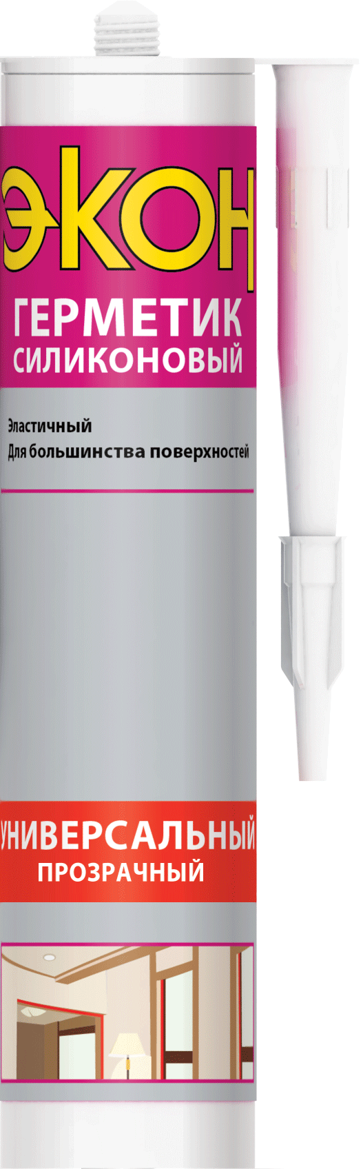 

Герметик Экон силиконовый, универсальный, прозрачный, 280 мл