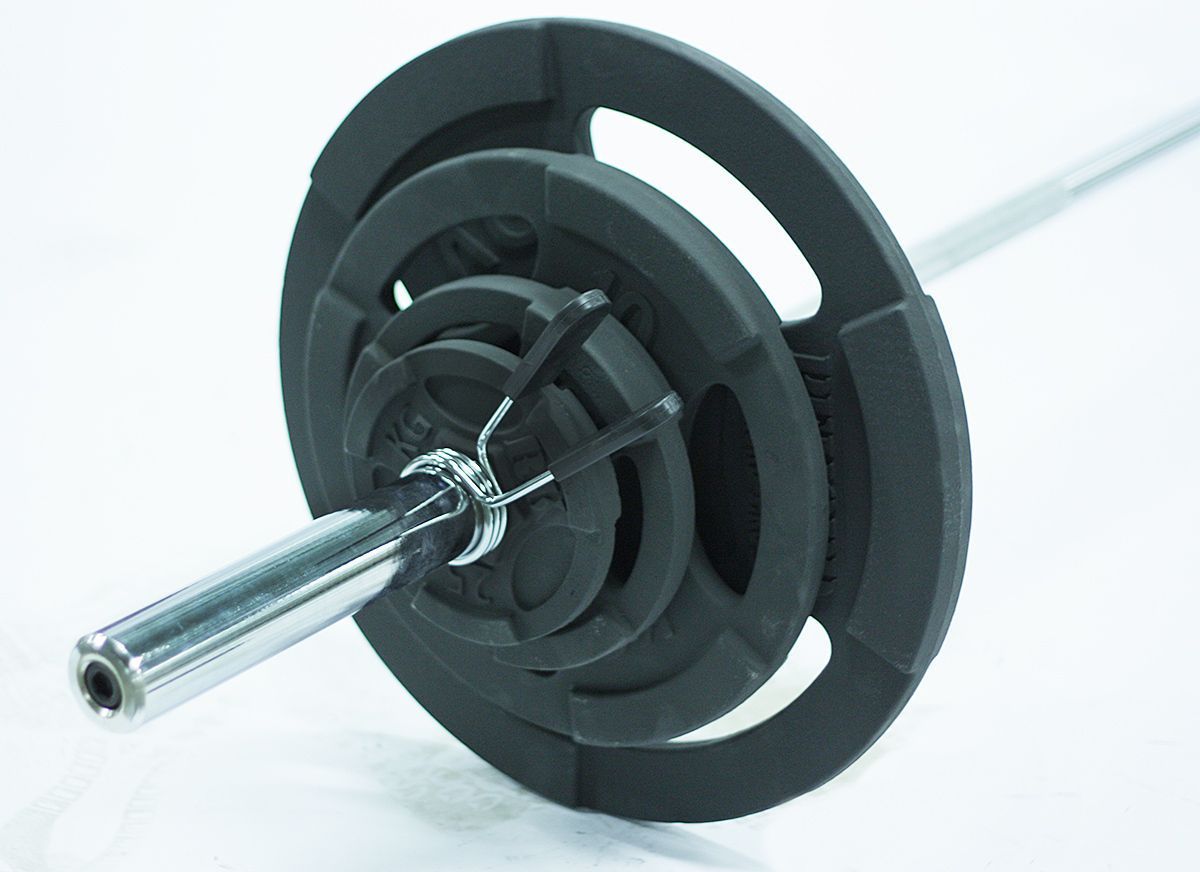 фото Штанга тренировочная mironfit 51 мм. 100 кг. с металлическими дисками