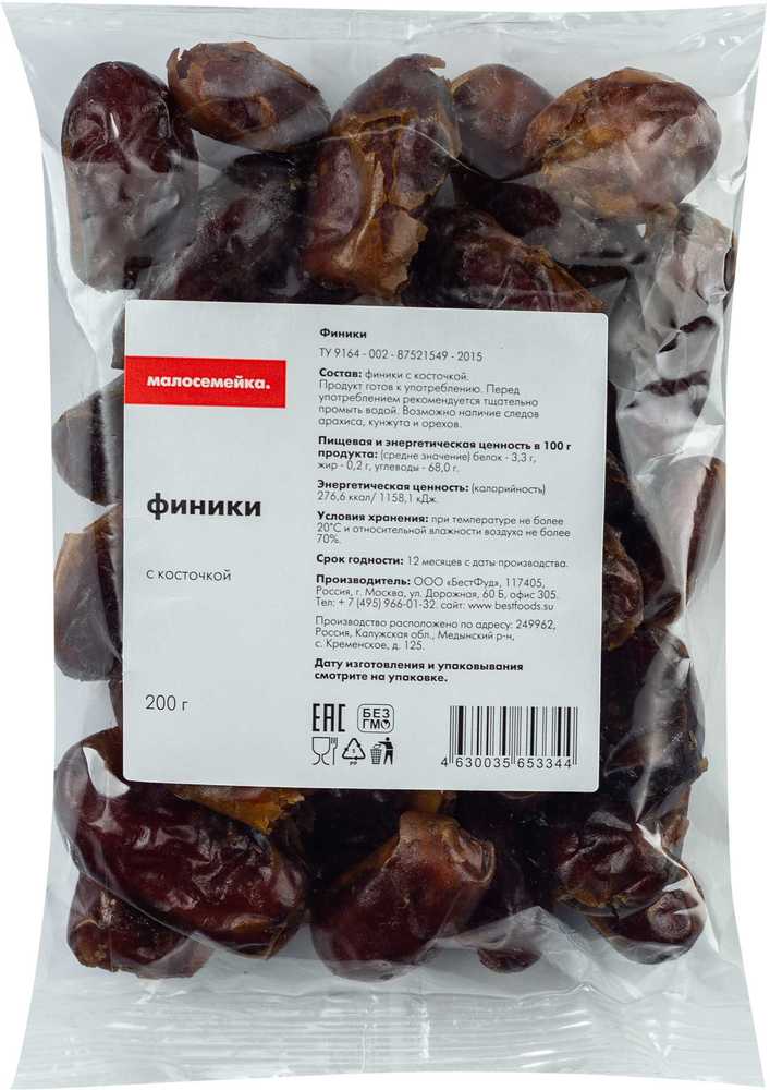 

Финики Малосемейка 200 г
