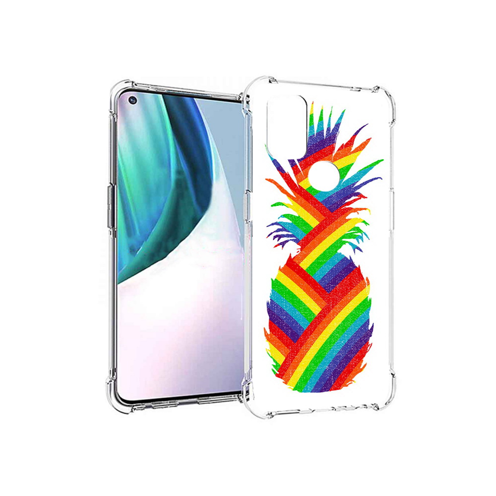 

Чехол MyPads Tocco для OnePlus Nord N10 5G радужный ананас (PT227047.129.566), Прозрачный, Tocco