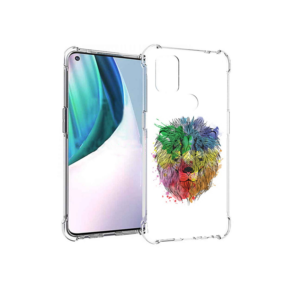 

Чехол MyPads Tocco для OnePlus Nord N10 5G разноцветный гордый лев (PT227047.129.573), Прозрачный, Tocco