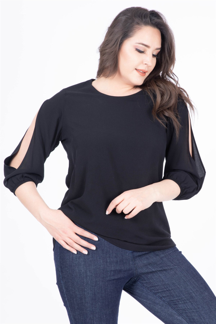 

Блуза женская My Line Moda 537 черная 48 RU (товары доставляются из-за рубежа), 537