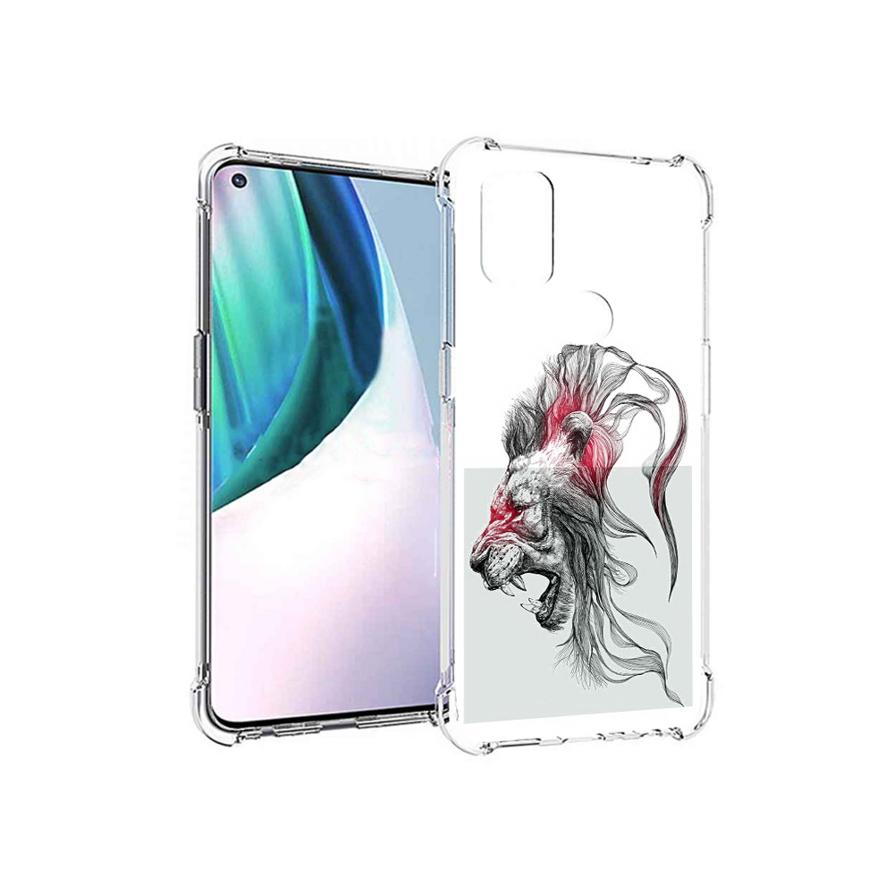 

Чехол MyPads Tocco для OnePlus Nord N10 5G разъяренный лев (PT227047.129.576), Прозрачный, Tocco