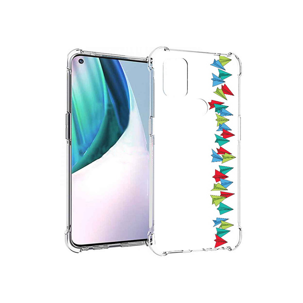 

Чехол MyPads Tocco для OnePlus Nord N10 5G самолетики из листочков (PT227047.129.593), Прозрачный, Tocco