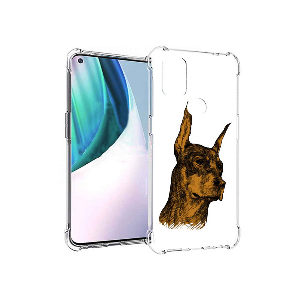 

Чехол MyPads Tocco для OnePlus Nord N10 5G скетч доберман (PT227047.129.605), Прозрачный, Tocco