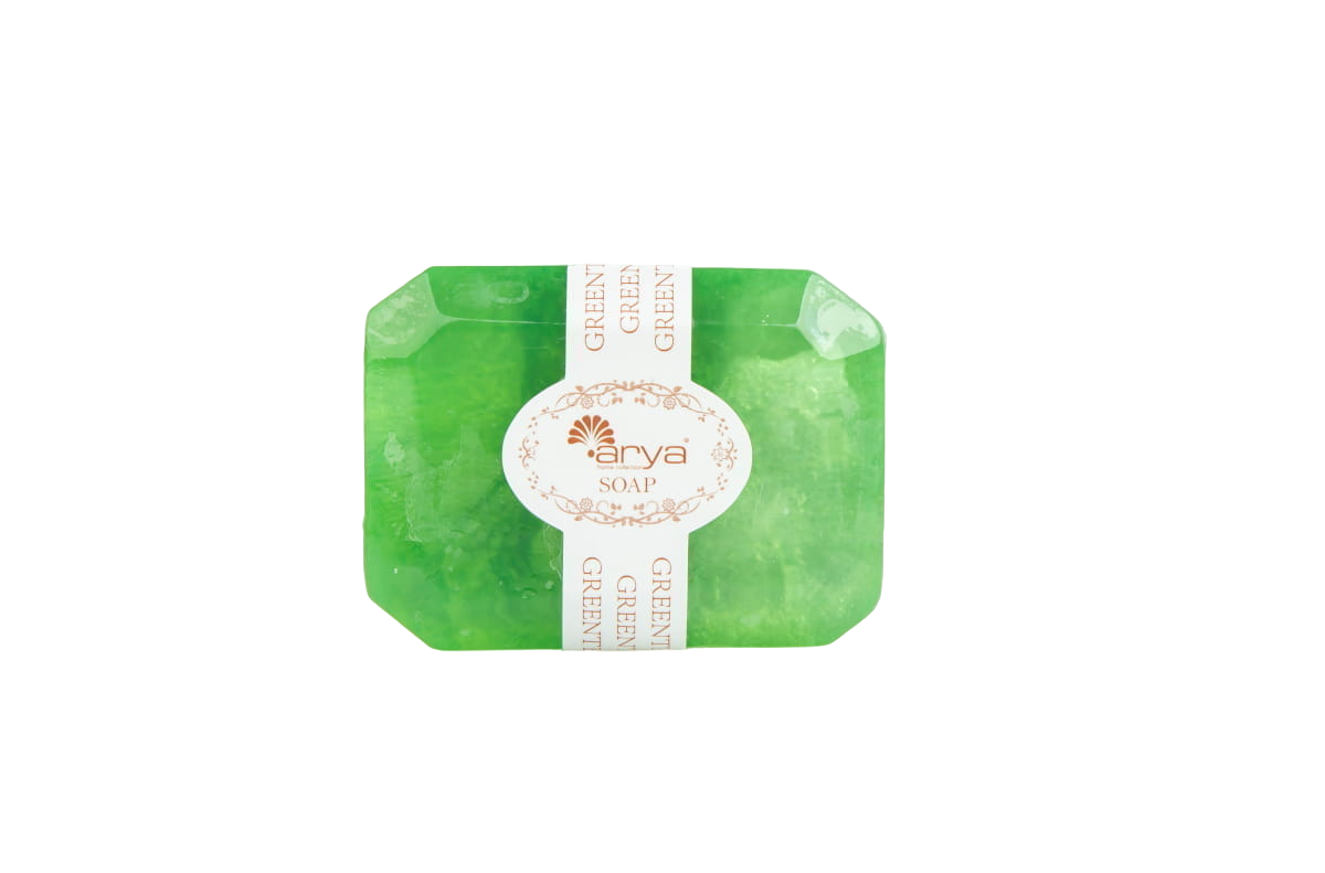 фото Мыло arya home collection глицериновое, с минералами, зеленое чай, зеленое, 100 г