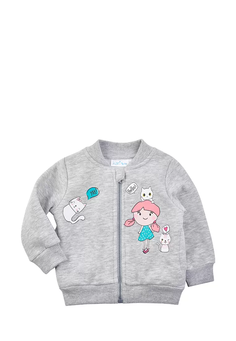 Толстовка детская Kari Baby SS23B00500502, серый, 80