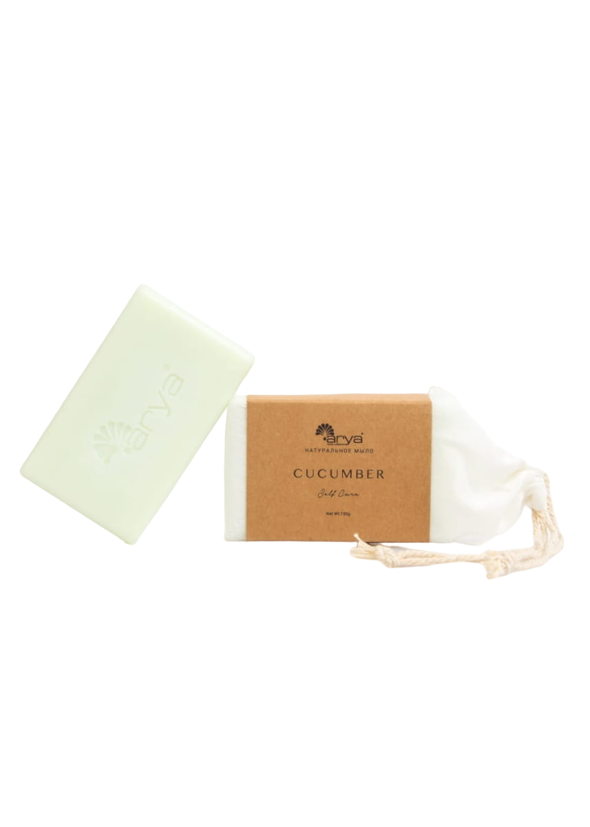 Мыло ARYA HOME COLLECTION Cucumber с ароматом, белое, 150 г doxa мыло туалетное beauty soap орхидея огурец 480