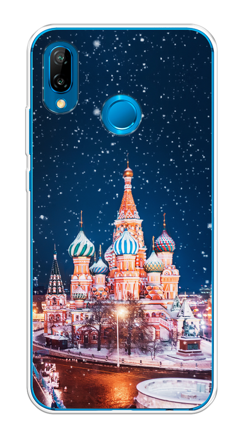 

Чехол на Huawei P20 Lite/Nova 3E "Москва 1", Коричневый;синий;белый, 64450-1