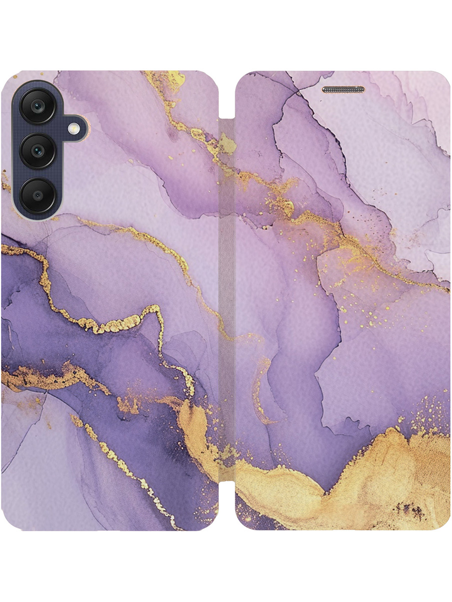 

Чехол-книжка на Samsung Galaxy A25 с принтом "Сиреневый мрамор с золотым" золотой, Золотистый;белый;фиолетовый, 780484431