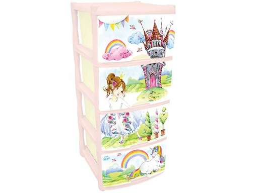 фото Детский комод plastic centre сказочная принцесса, 4 ящика