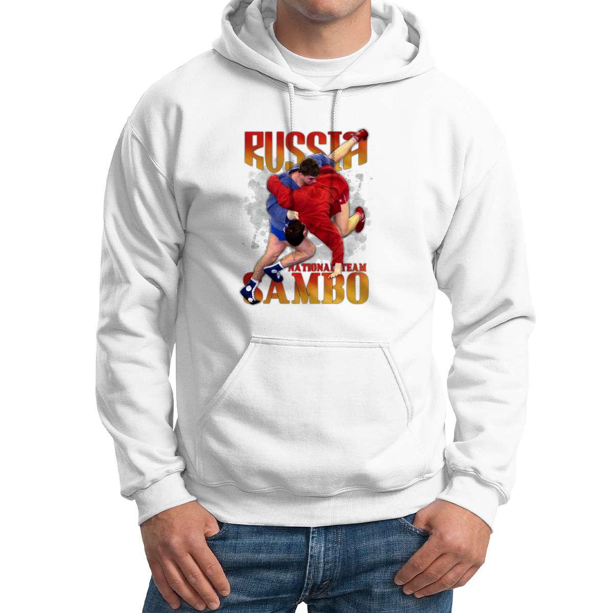 

Худи унисекс CoolPodarok Russia Sambo Самбо белое 58 RU, Белый, 8M015517