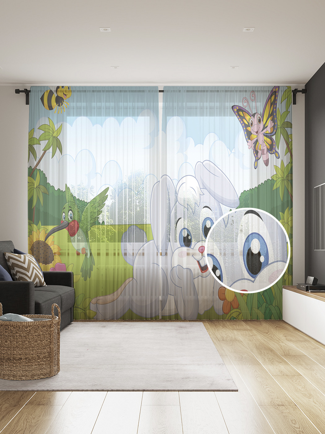 

Фототюль JoyArty "На лужайке", 145x265см (2 полотна со шторной лентой + 50 крючков), На лужайке