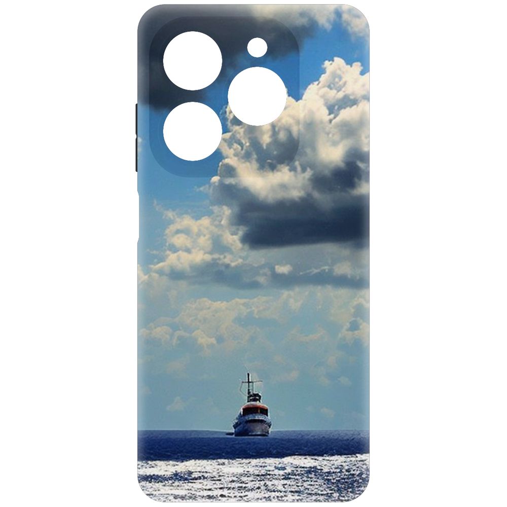 Чехол-накладка Krutoff Soft Case Море для Tecno Spark 20 Pro черный