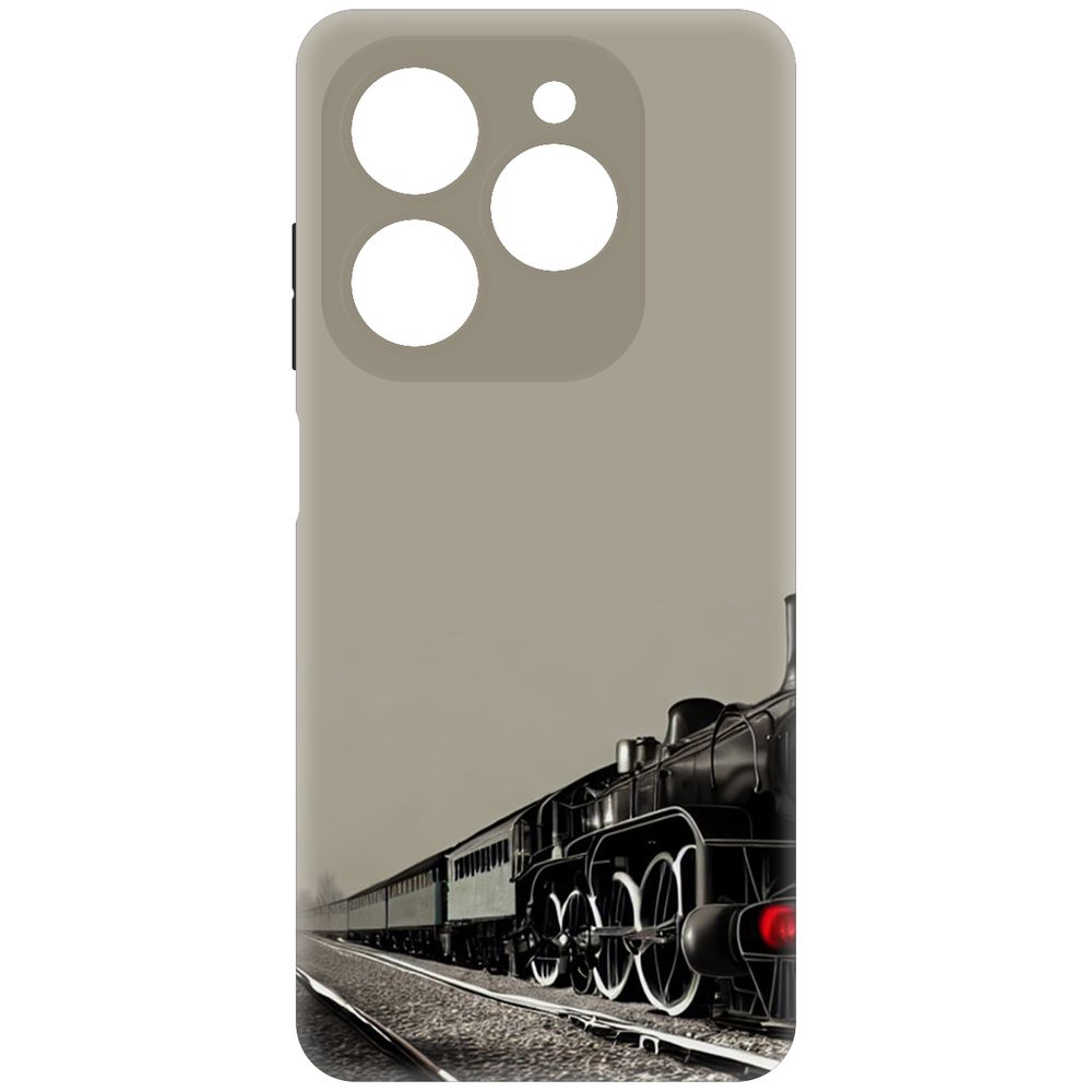 

Чехол-накладка Krutoff Soft Case Паровоз для Tecno Spark 20 Pro черный