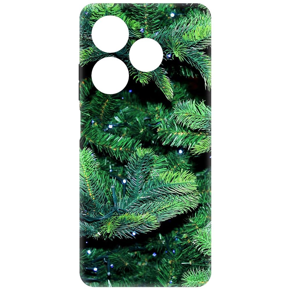 

Чехол-накладка Krutoff Soft Case Еловые лапки для Itel P55 черный
