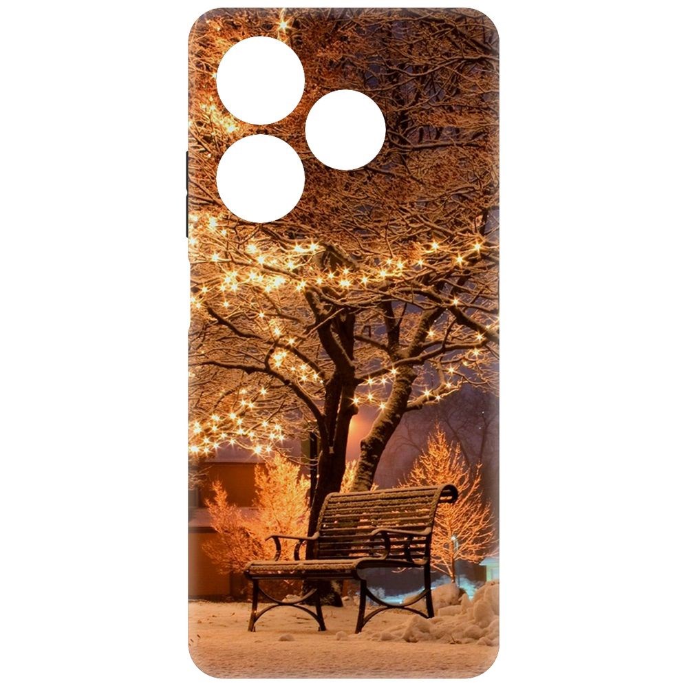 

Чехол-накладка Krutoff Soft Case Зимний парк для Itel P55 черный