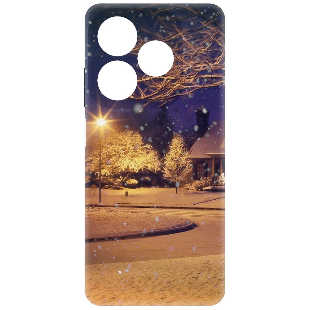 

Чехол-накладка Krutoff Soft Case Зимняя сказка для ITEL P55 черный