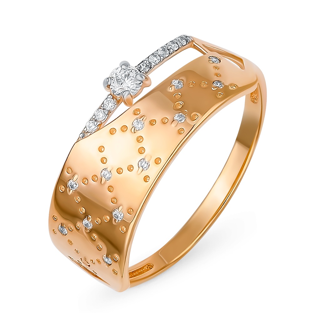 

Кольцо из красного золота р.  585Gold 301012043, фианит, 301012043