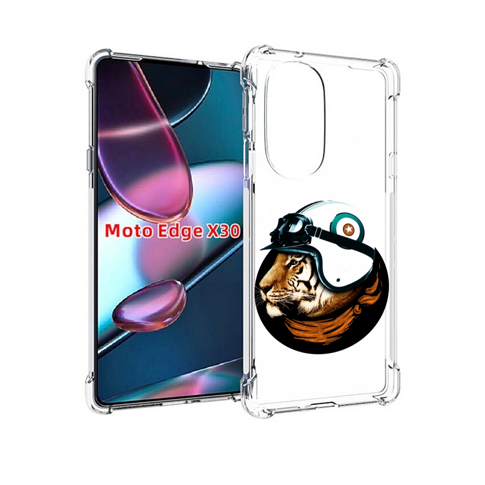 

Чехол MyPads Тигр в шлеме для Motorola Moto Edge X30, Прозрачный, Tocco