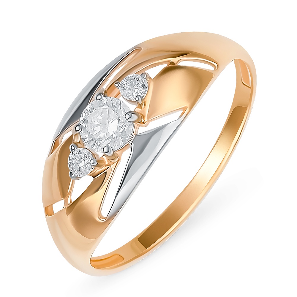 

Кольцо из красного золота р.  585Gold 301012101, фианит, 301012101
