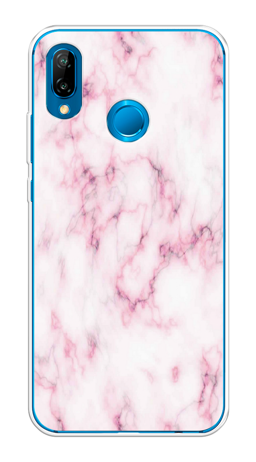 

Чехол на Huawei P20 Lite/Nova 3E "Мрамор с розовым", Белый;розовый, 64450-1