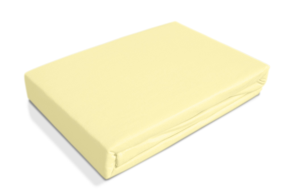 фото Простынь трикотаж на резинке ol-tex 200х200 бледно-желтый