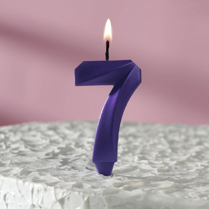 

Свеча в торт "Грань", цифра "7", фиолетовый металлик, 7.8 см, Свечи в торт. Грань