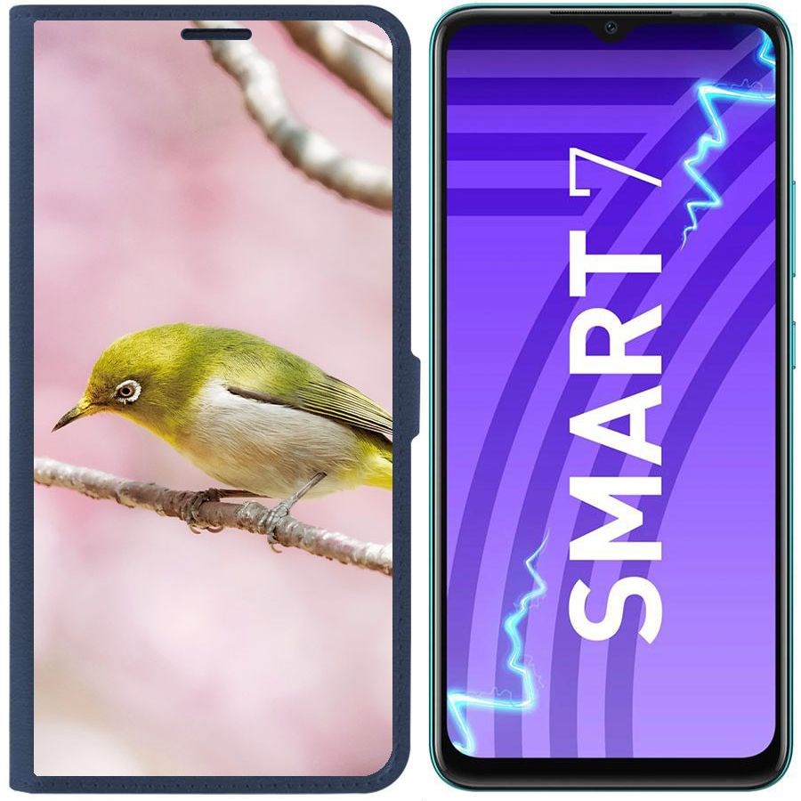 

Чехол-книжка Krutoff Eco Book для Infinix Smart 7 Японская белоглазка (синий)