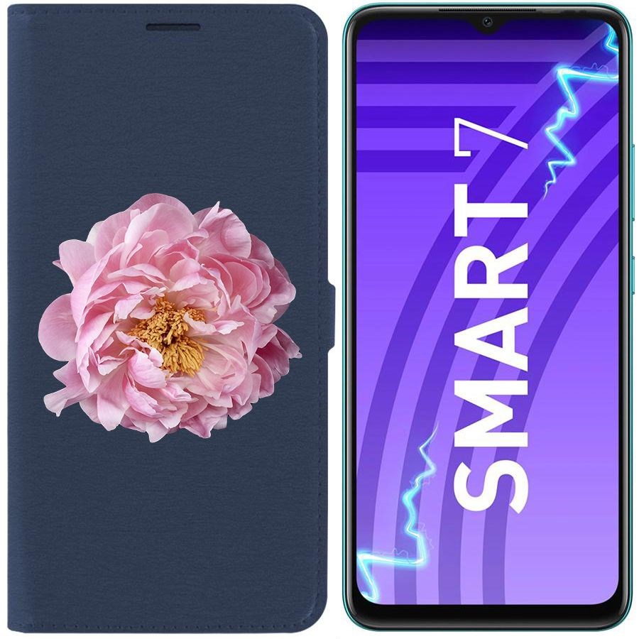 

Чехол-книжка Krutoff Eco Book для Infinix Smart 7 Розовый пион (синий)