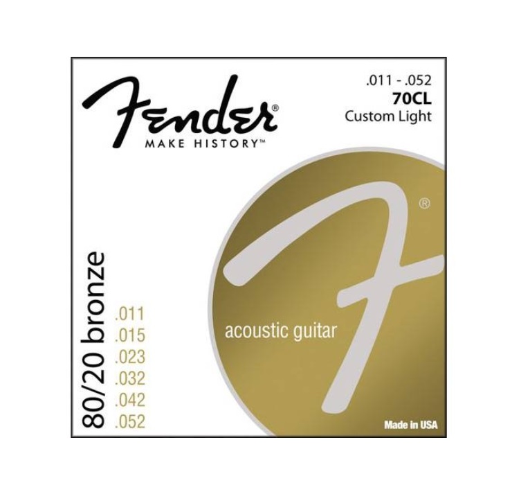 Струны для акустической гитары Fender Strings new acoustic 70CL 80/20 bronze 11-52
