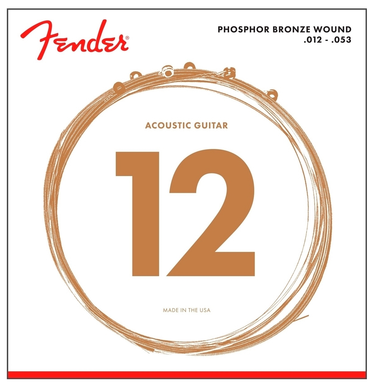 Струны для акустической гитары Fender Strings new acoustic 60L phosphor bronze ball 12-53