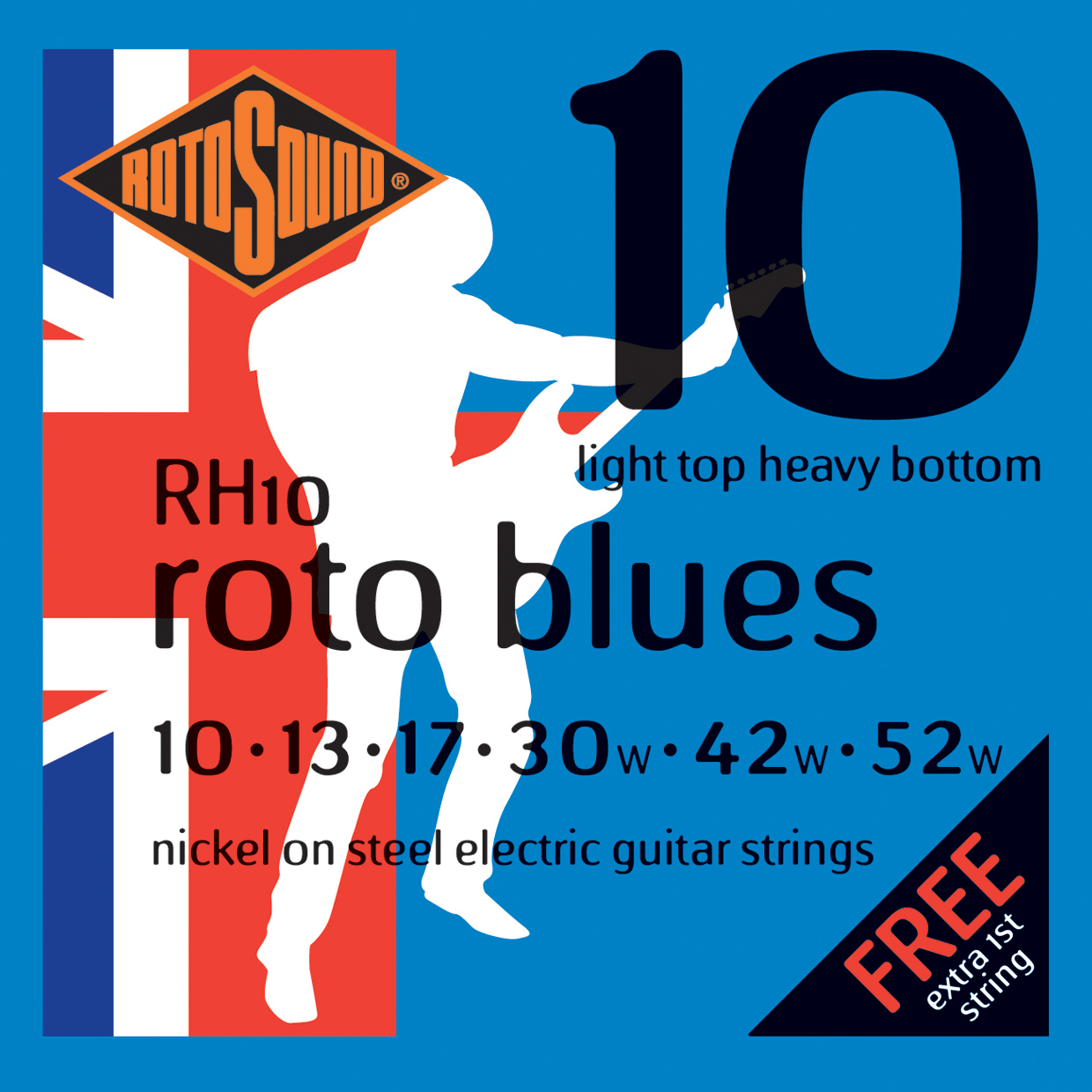 Струны для электрогитары Rotosound RH10 Strings Nickel Light Top/Heavy Bottom