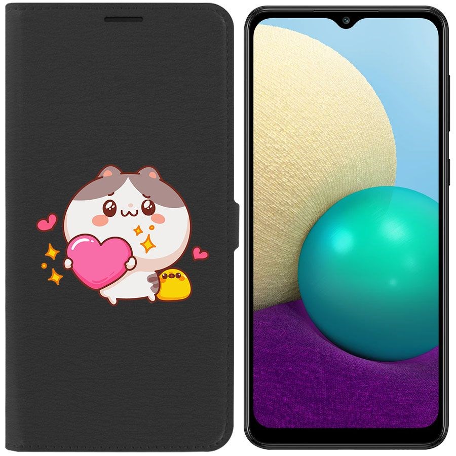 

Чехол-книжка Krutoff Eco Book для Samsung Galaxy A02 (A022) Сердце для тебя (черный)