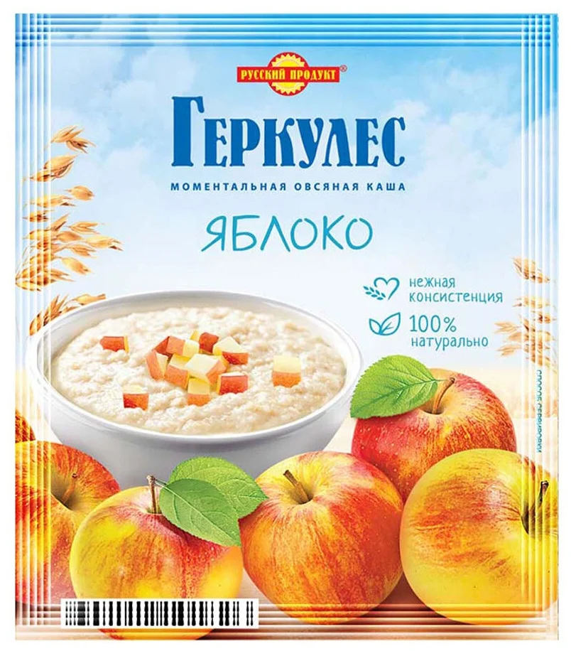 Каша овсяная Русский продукт Геркулес моментальная, с яблоками, 35 г