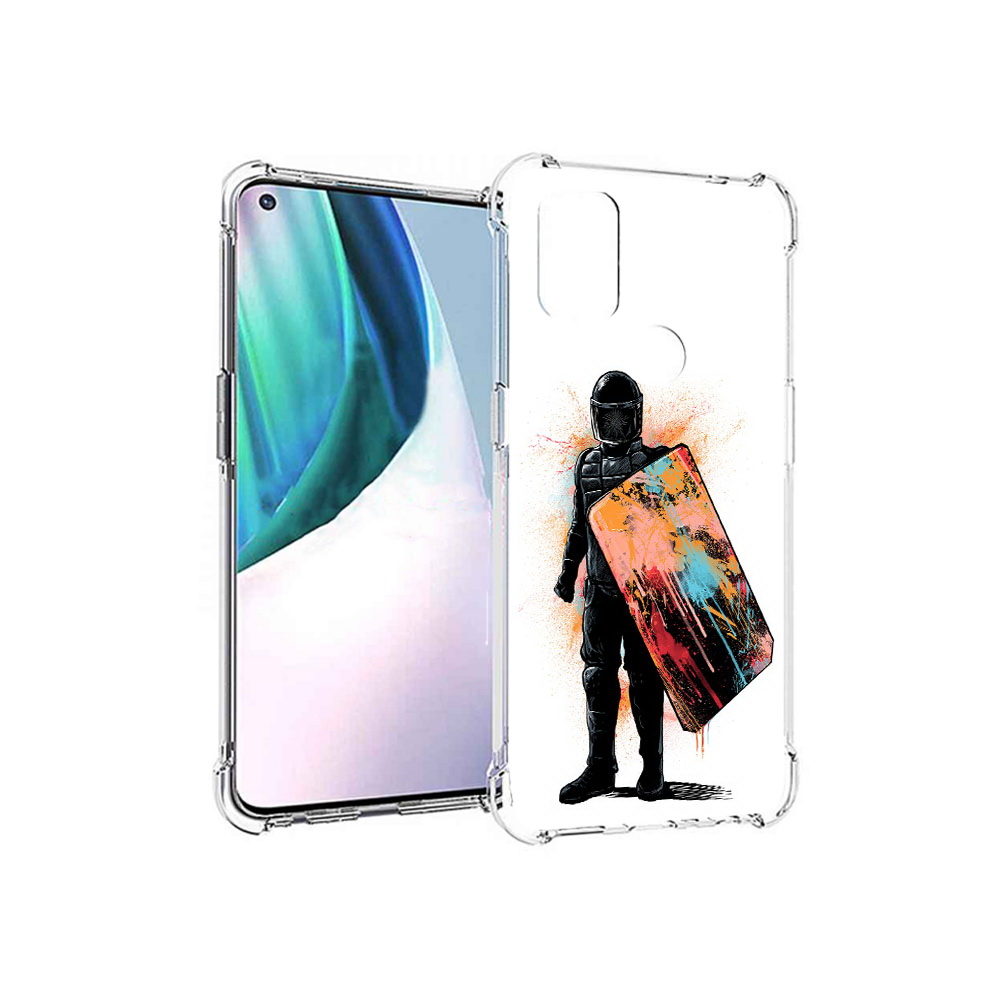 

Чехол MyPads Tocco для OnePlus Nord N10 5G солдат с красочным щитом (PT227047.129.614), Прозрачный, Tocco