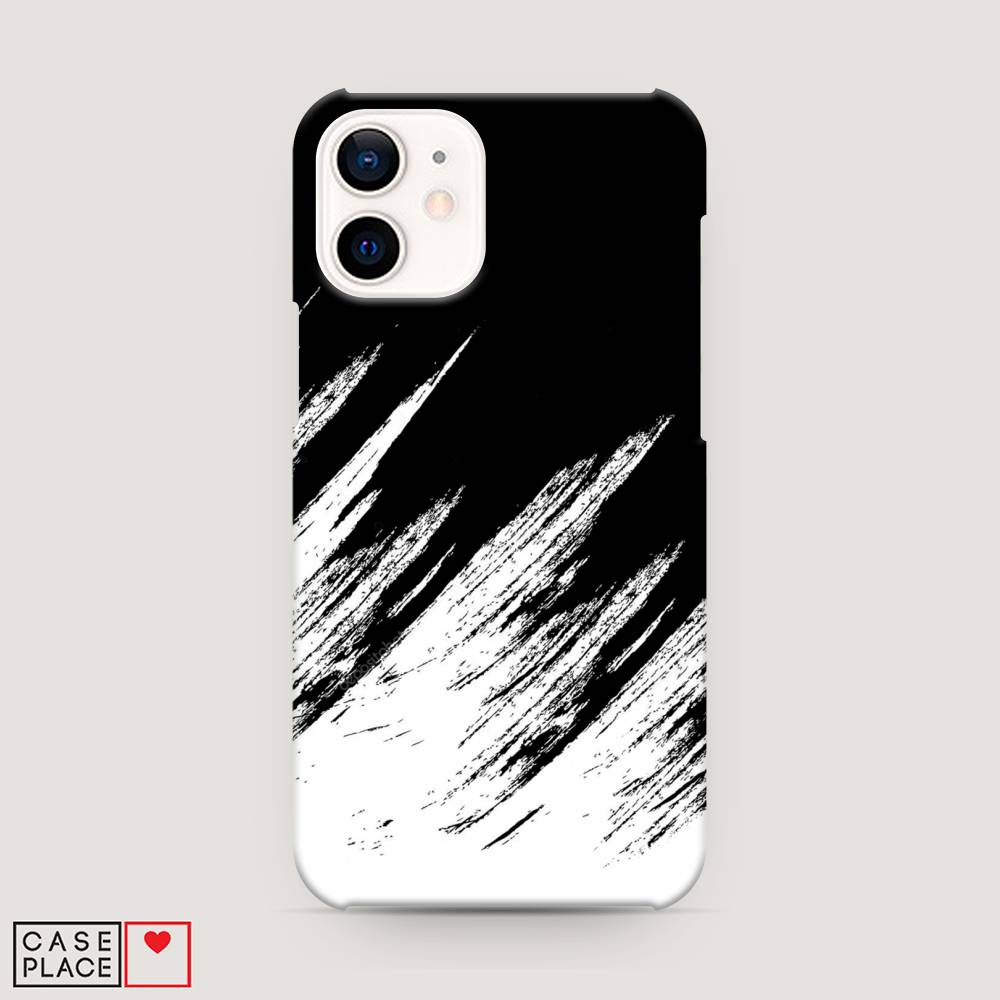 

Пластиковый чехол "Черно белые брызги" на Apple iPhone 12 mini, 12620-2