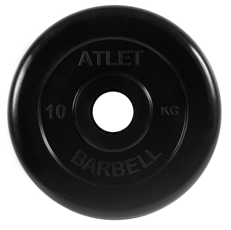 

Диск для штанги MB Barbell Atlet 10 кг, 51 мм черный, Atlet