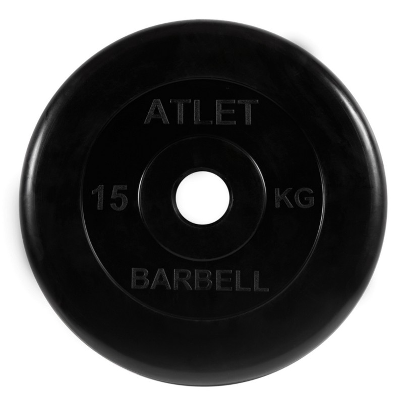 

Диск для штанги MB Barbell Atlet 15 кг, 51 мм черный, Atlet