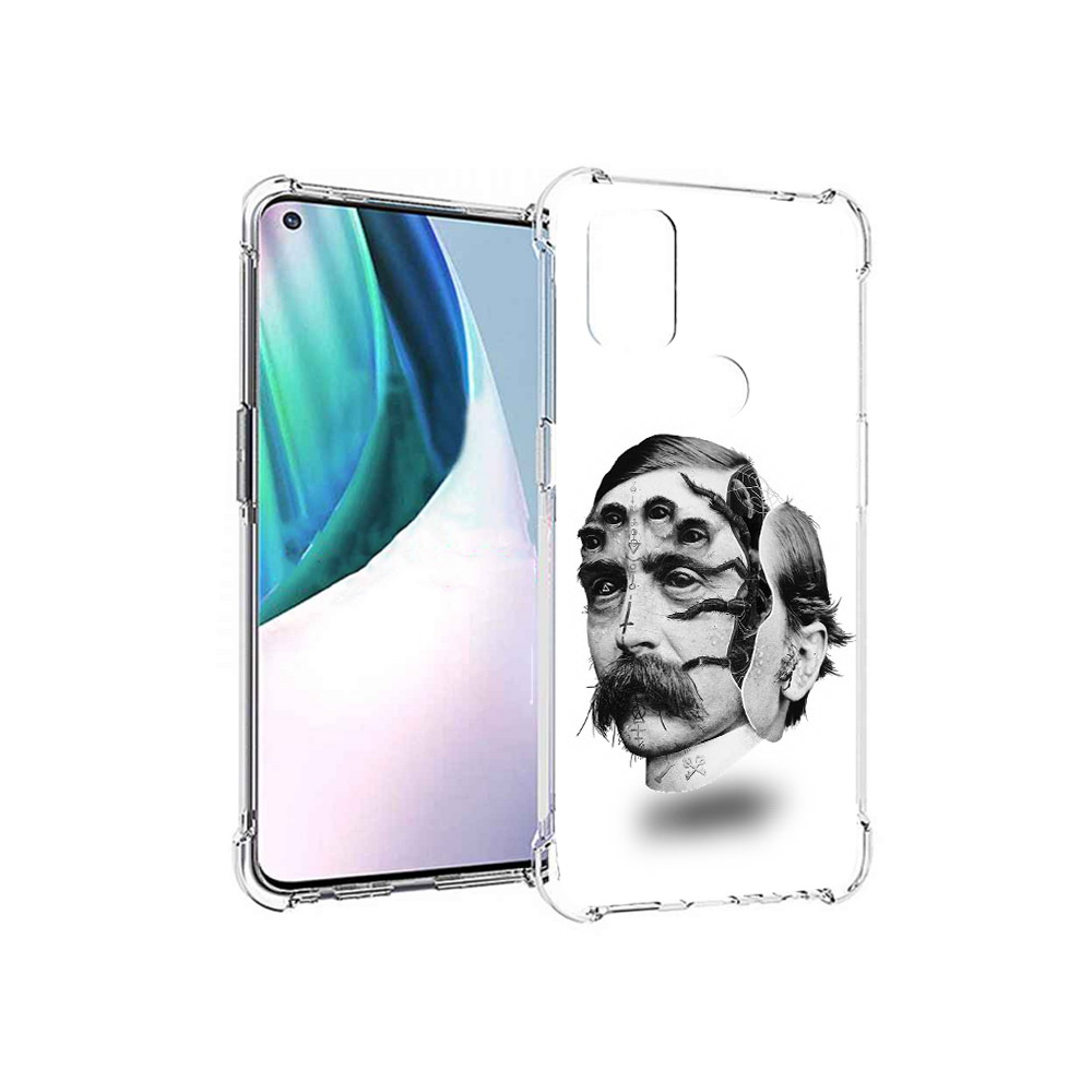 

Чехол MyPads Tocco для OnePlus Nord N10 5G страшное лицо мужчины (PT227047.129.629), Прозрачный, Tocco