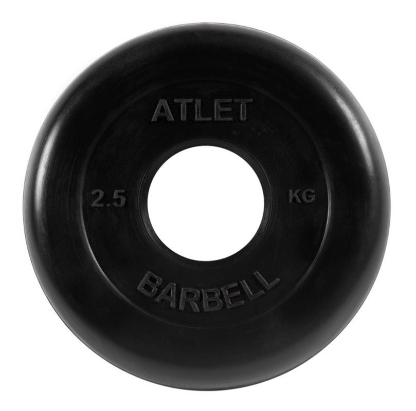 Диск для штанги MB Barbell Atlet 2,5 кг, 51 мм черный