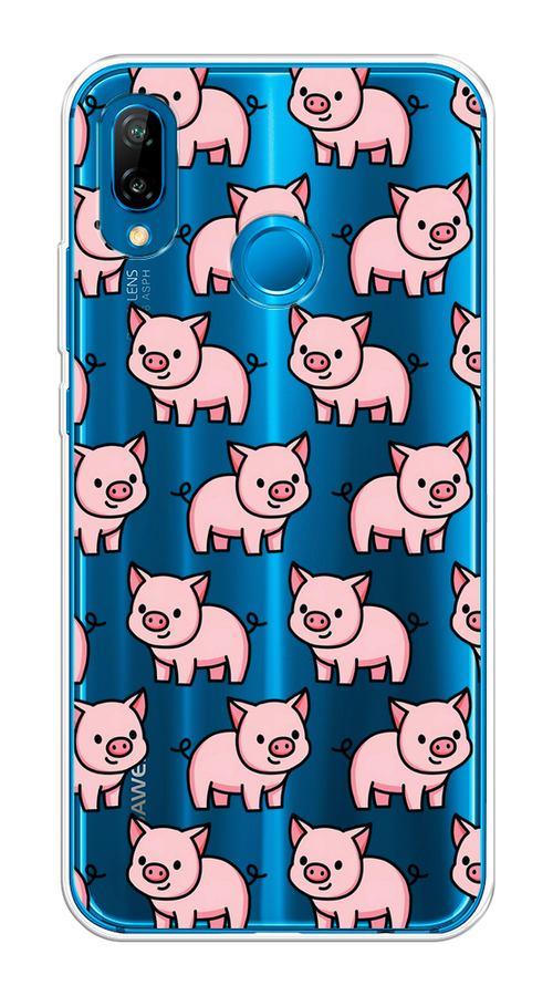 

Чехол на Huawei P20 Lite/Nova 3E "Веселые поросята", Розовый;черный;прозрачный, 64450-1