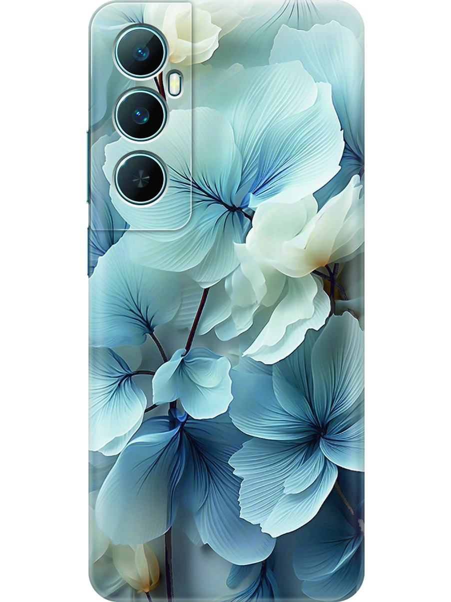 

Силиконовый чехол на Realme C65 с принтом "Бежево-голубые цветы", Прозрачный;бежевый;голубой, 783983822