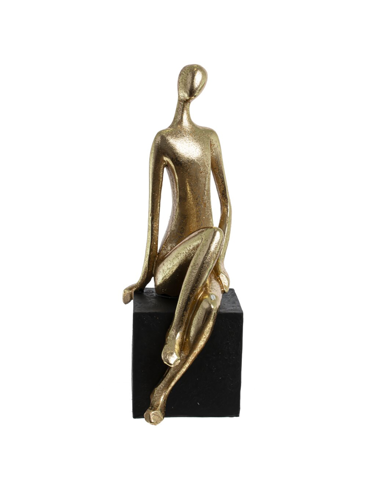 

Фигурка декоративная Remecoclub Девушка, из полимера, 38x13x15 см, Золотистый