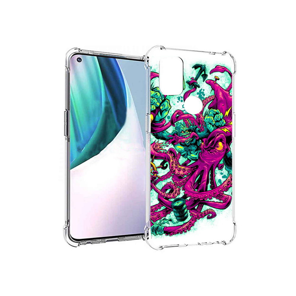 

Чехол MyPads Tocco для OnePlus Nord N10 5G фиолетовый кракен (PT227047.129.657), Прозрачный, Tocco