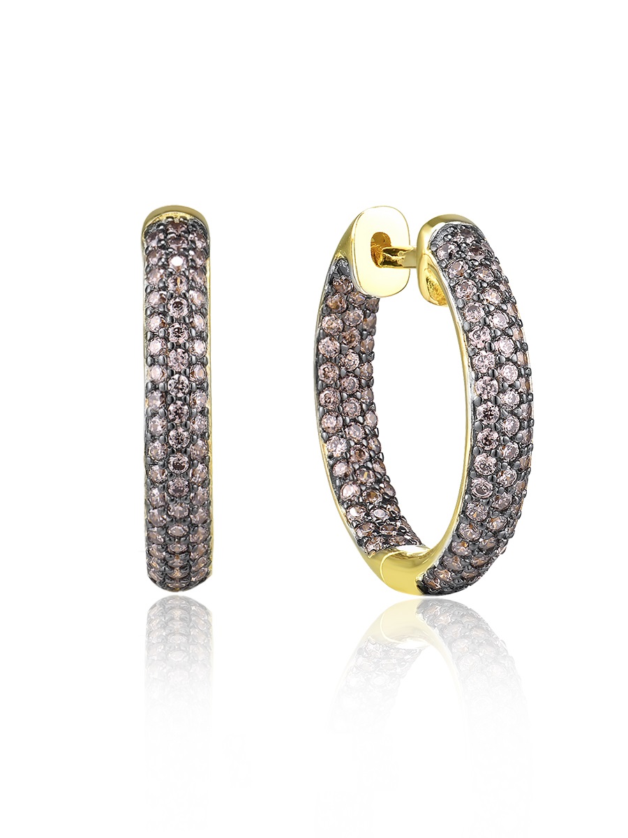 

Серьги конго из серебра VALTERA 117713, циркон, 117713