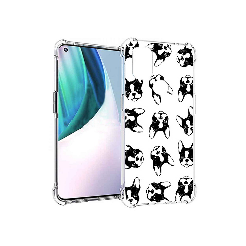

Чехол MyPads Tocco для OnePlus Nord N10 5G черно белые собачки (PT227047.129.683), Прозрачный, Tocco