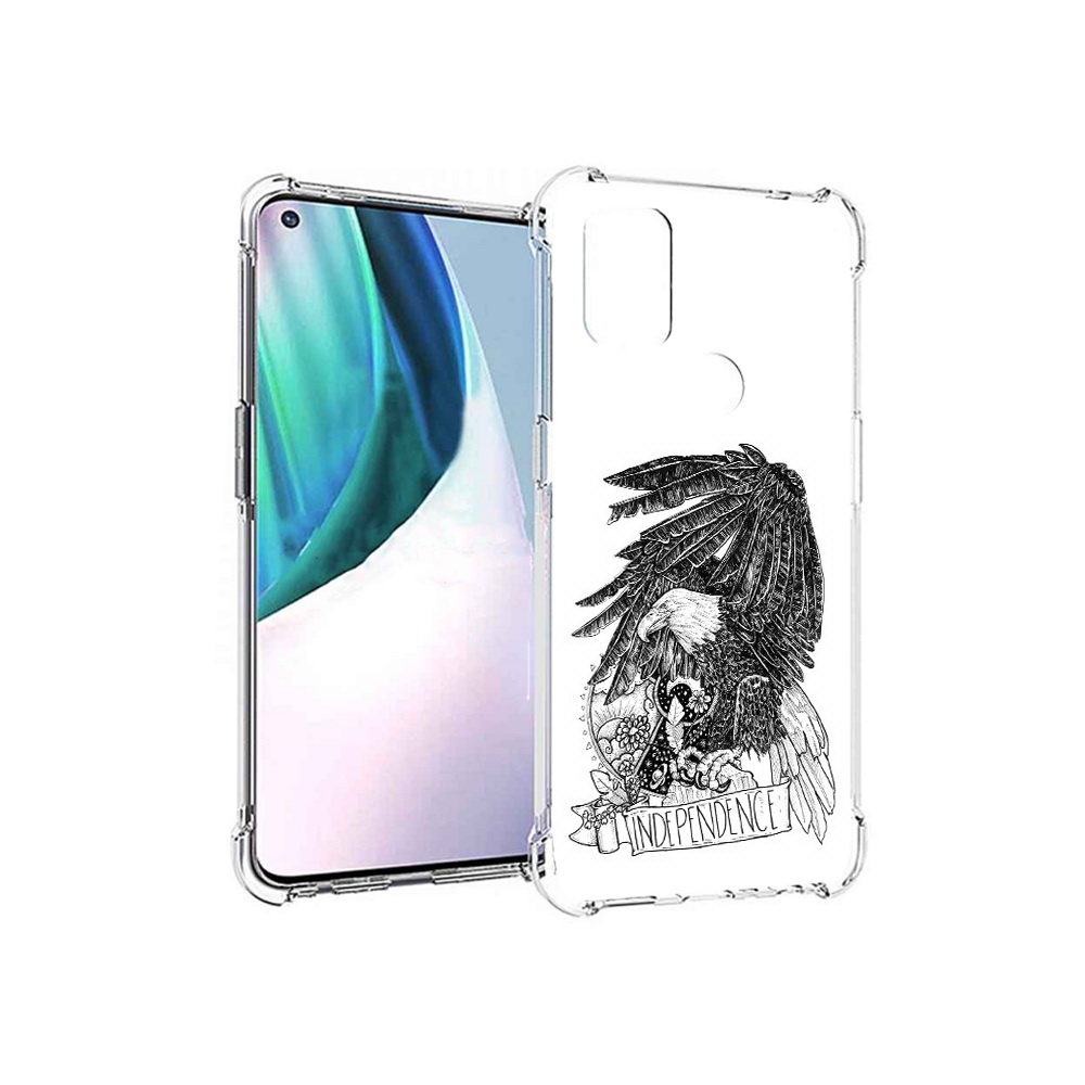 

Чехол MyPads Tocco для OnePlus Nord N10 5G черно белый сокол (PT227047.129.688), Прозрачный, Tocco