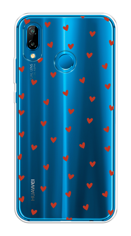 

Чехол на Huawei P20 Lite/Nova 3E "Red hearts", Красный;прозрачный, 64450-1